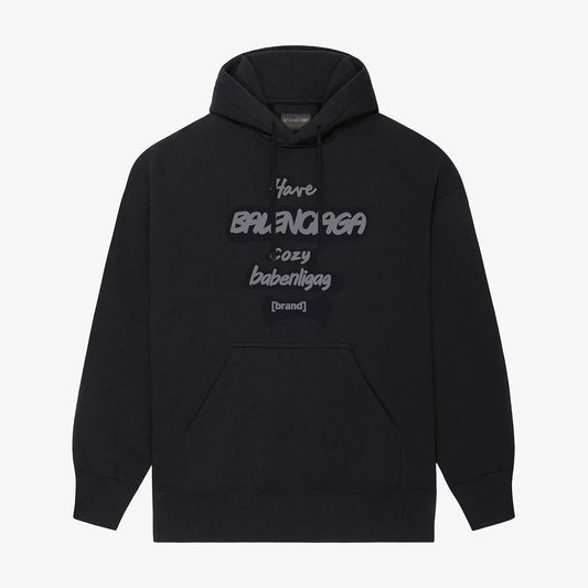 Gray Letter Print Hoodie