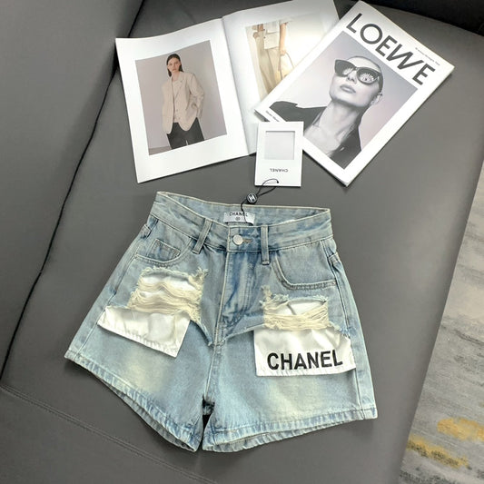 0528 Pocket hole denim shorts