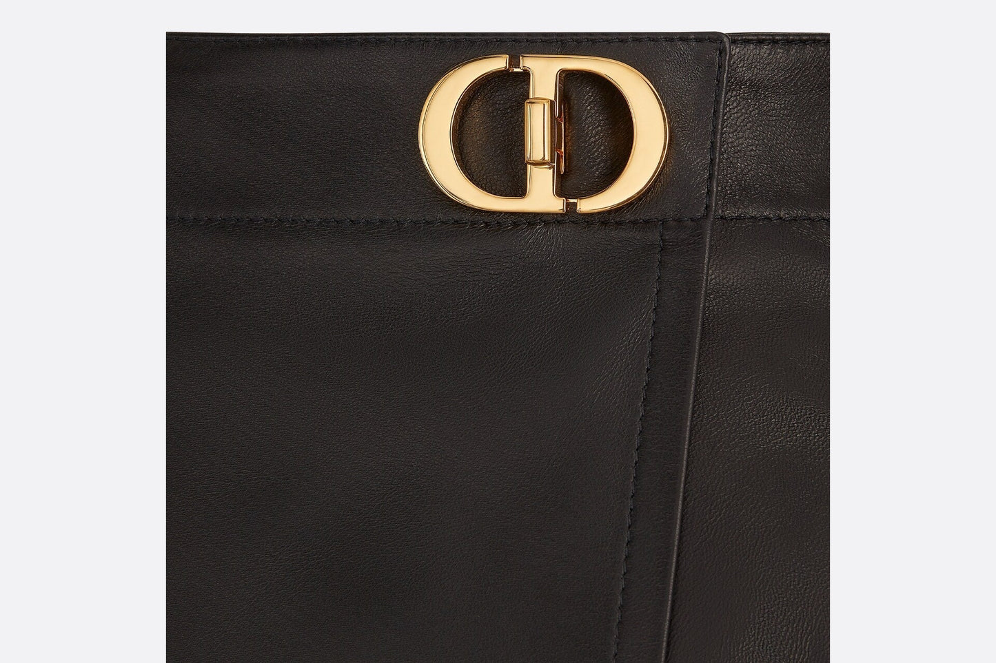 0528 Black sheepskin buckle skirt