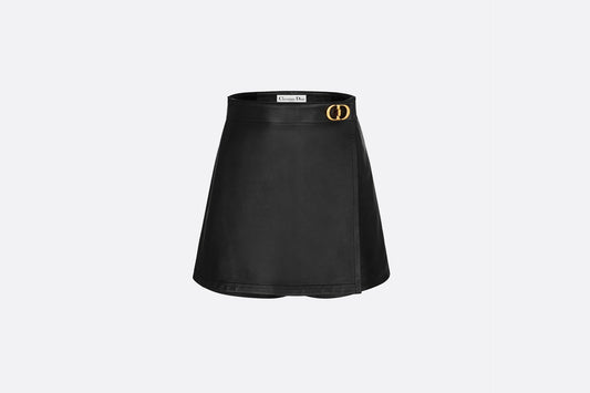 0528 Black sheepskin buckle skirt