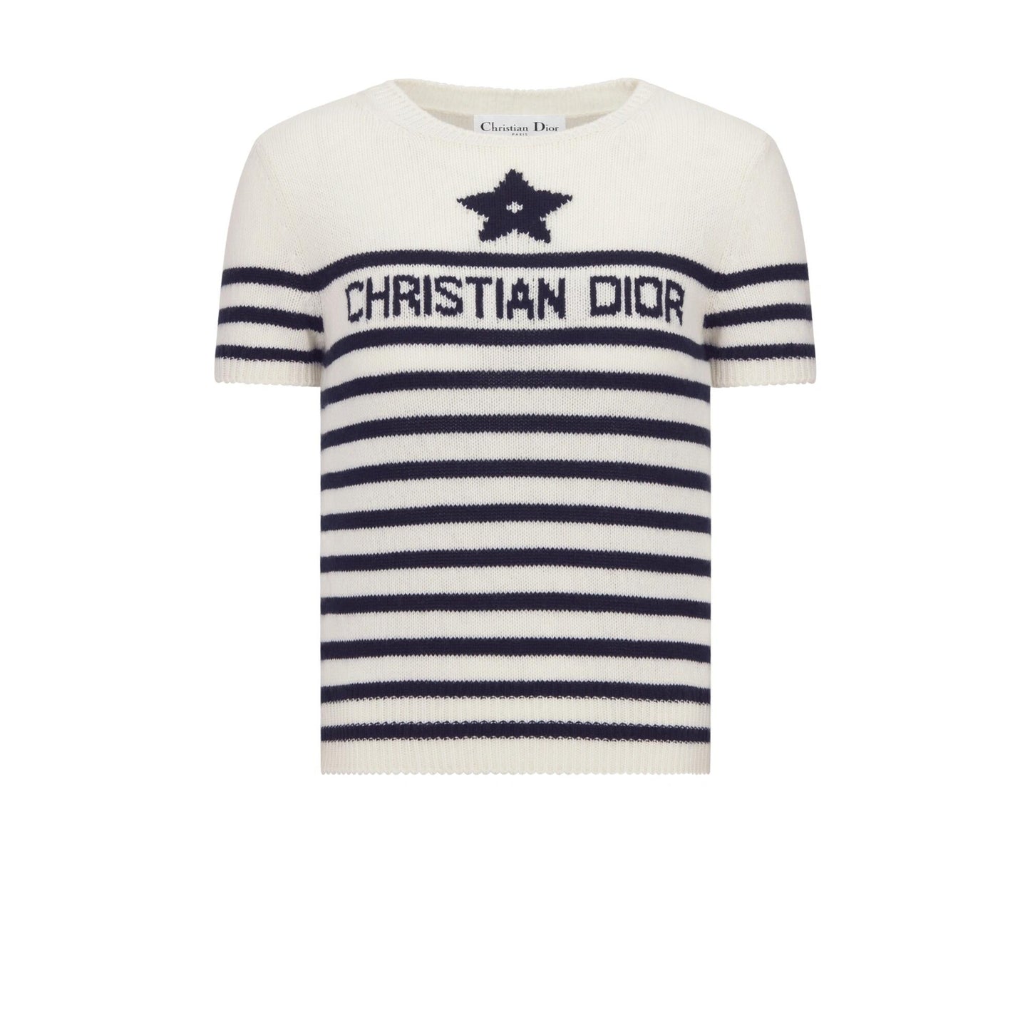 0528 Contrast striped crew neck shirt