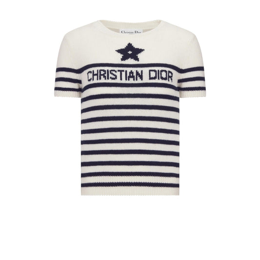 0528 Contrast striped crew neck shirt