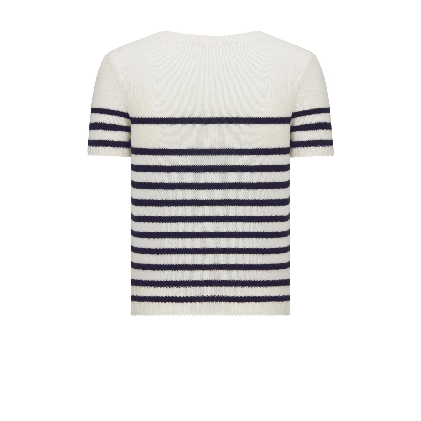 0528 Contrast striped crew neck shirt