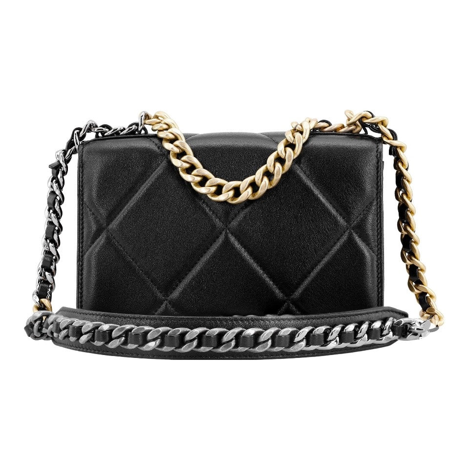 0528 Wallet on Chain WOC black Lambskin