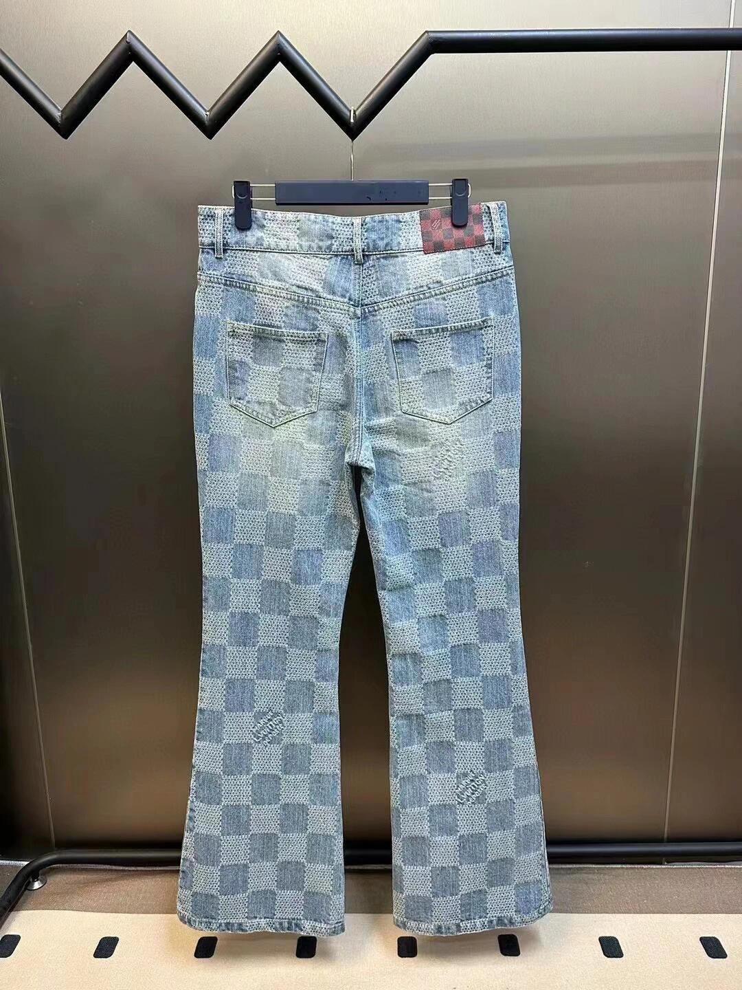 0528 Checkerboard casual jeans