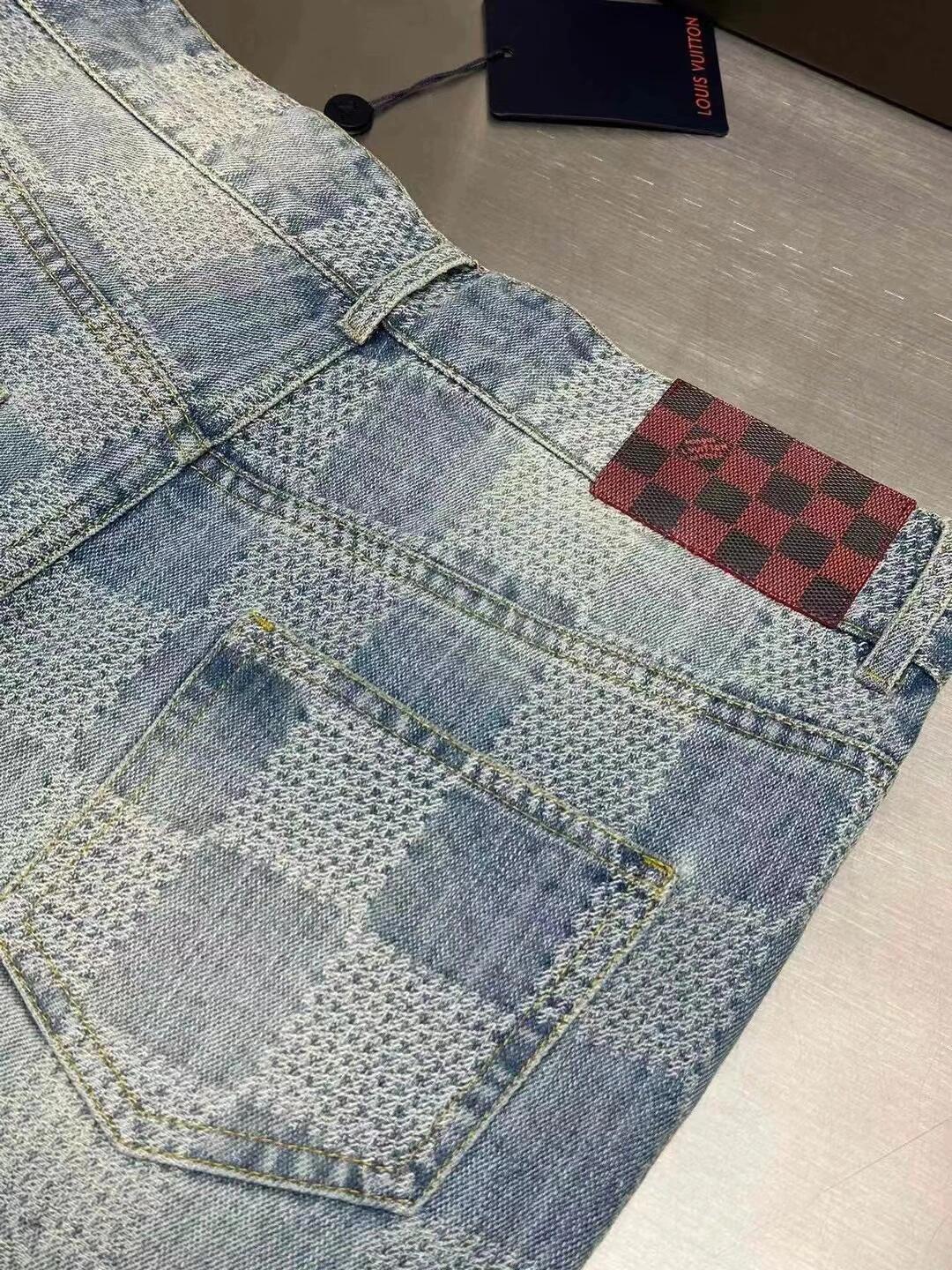 0528 Checkerboard casual jeans