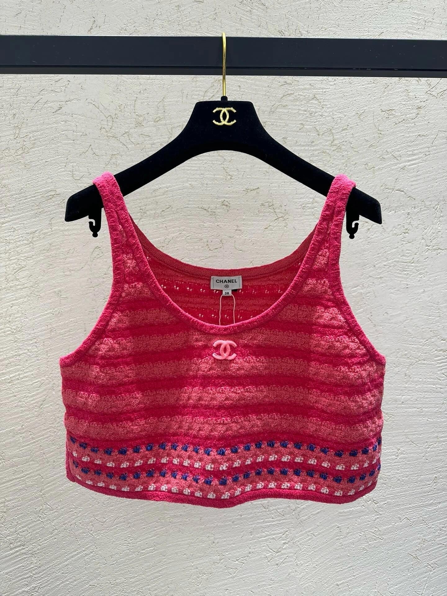 0528 Pink knitted camisole