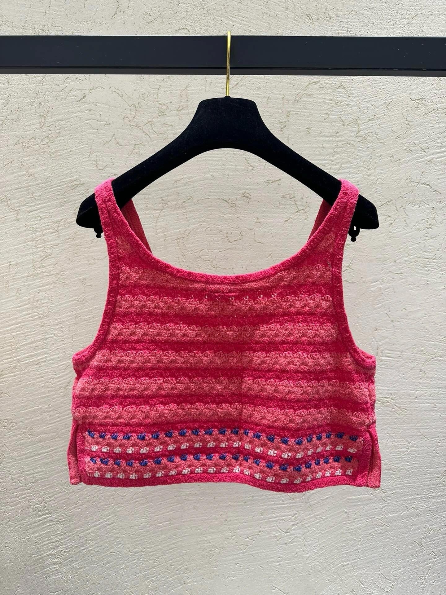 0528 Pink knitted camisole