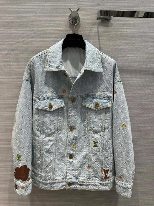 0528 Denim jacket with logo