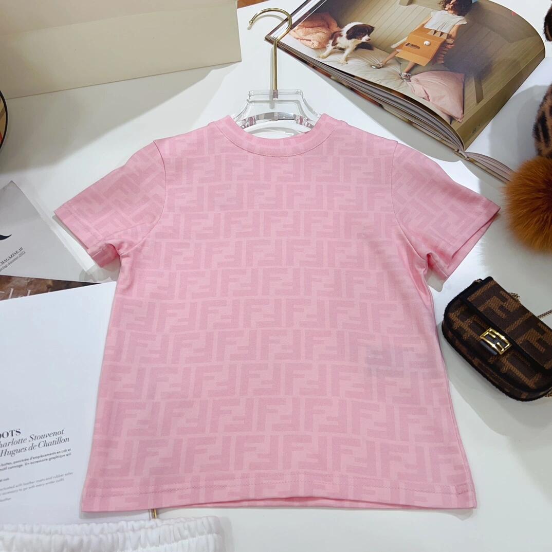 0528 Pink and white children's clothing set