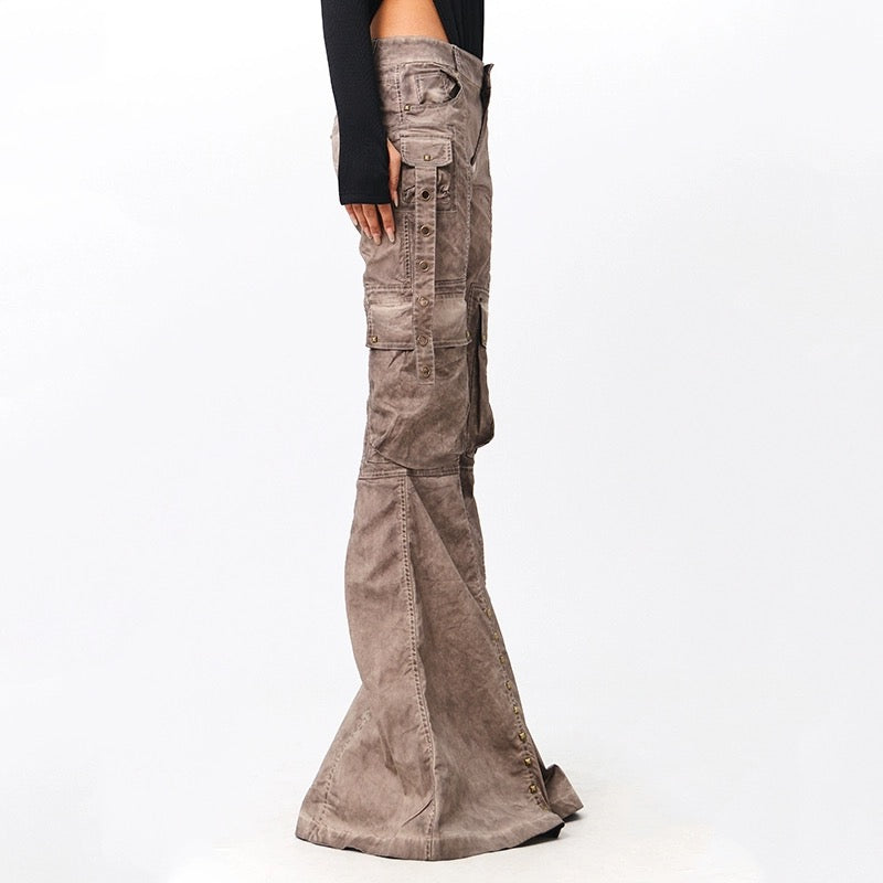 0528 Multi-pocket wide-leg pants