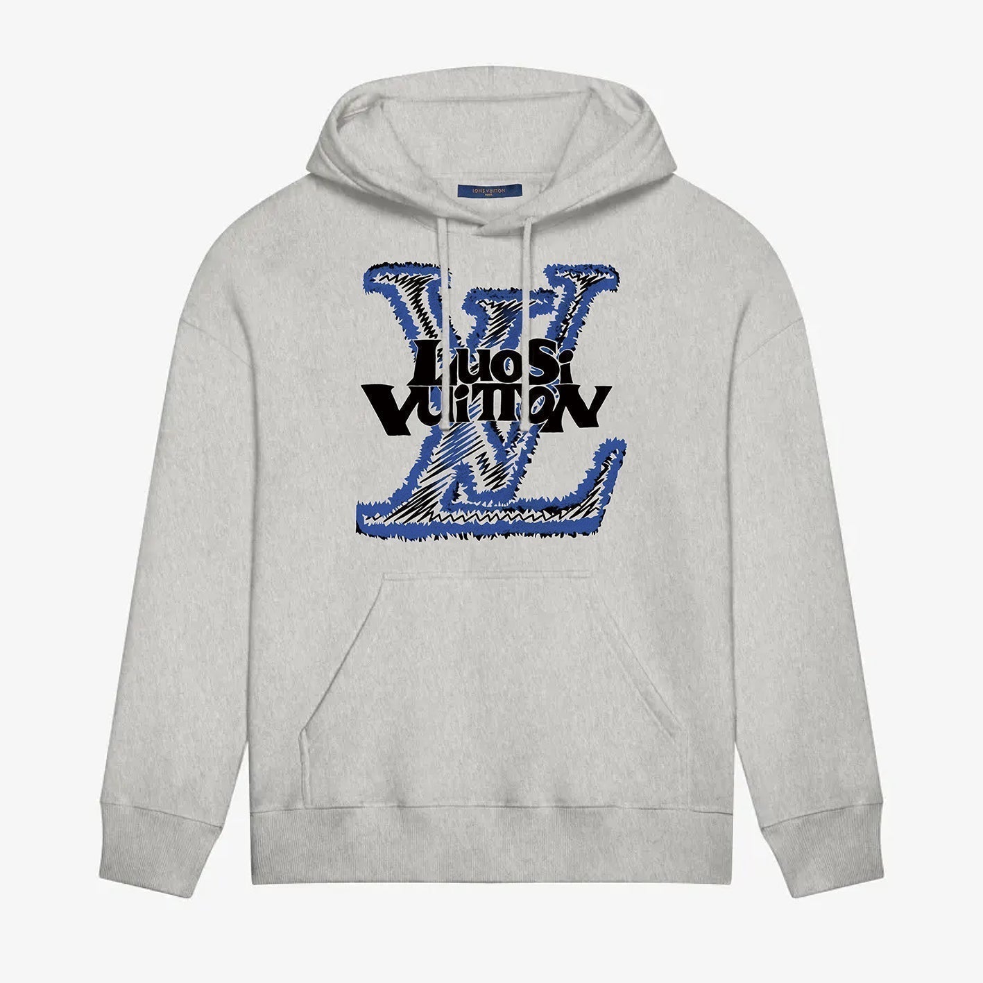 Blue Classic Print Hoodie