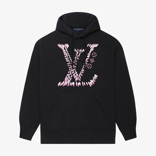 Pink Classic Letter Print Hoodie