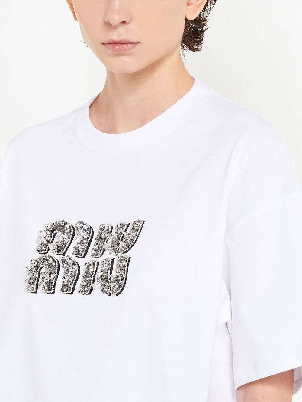 0528 crystal-embellished cotton T-shirt