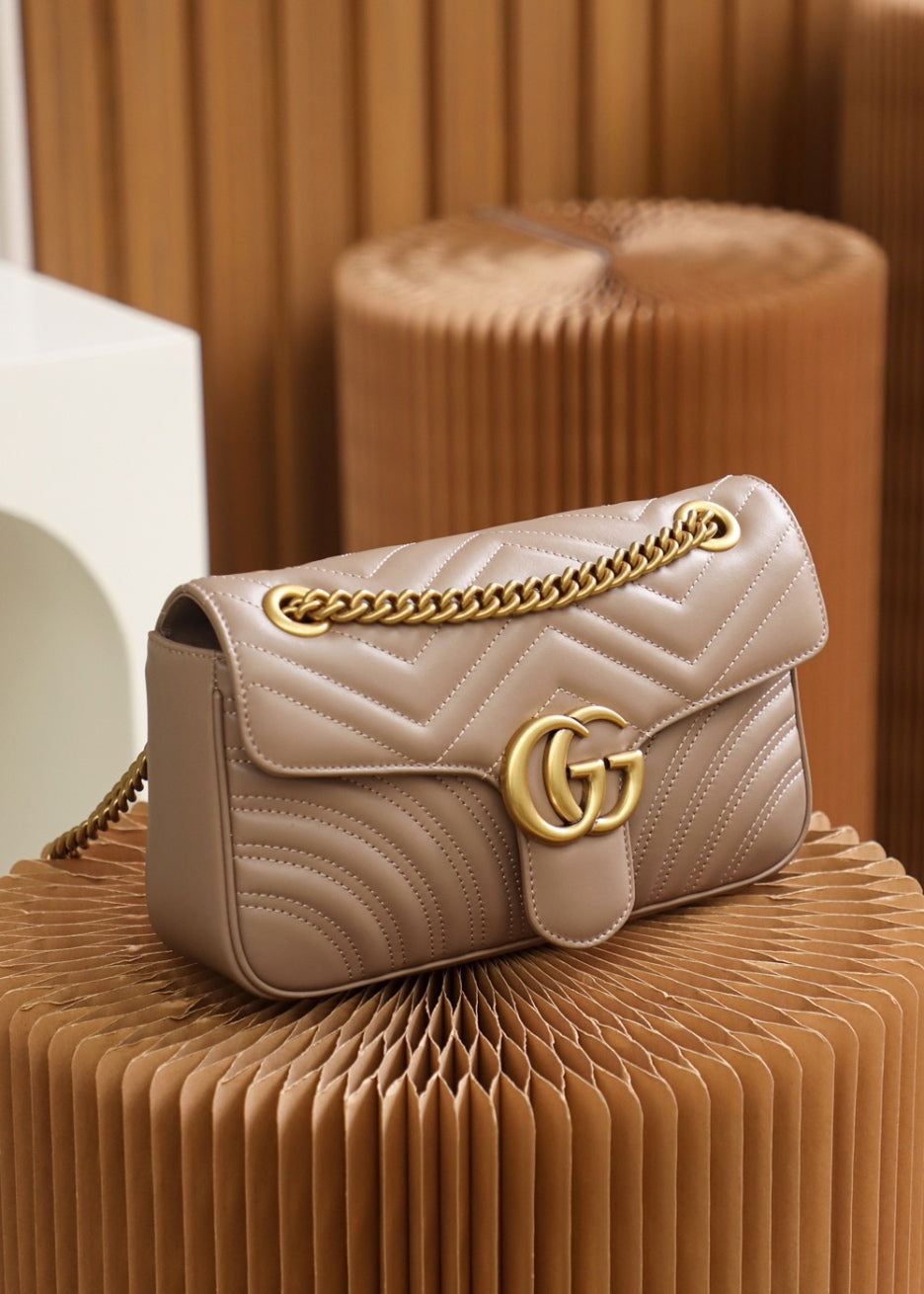 0528 milk tea color Small GG Marmont 2.0 Shoulder Bag