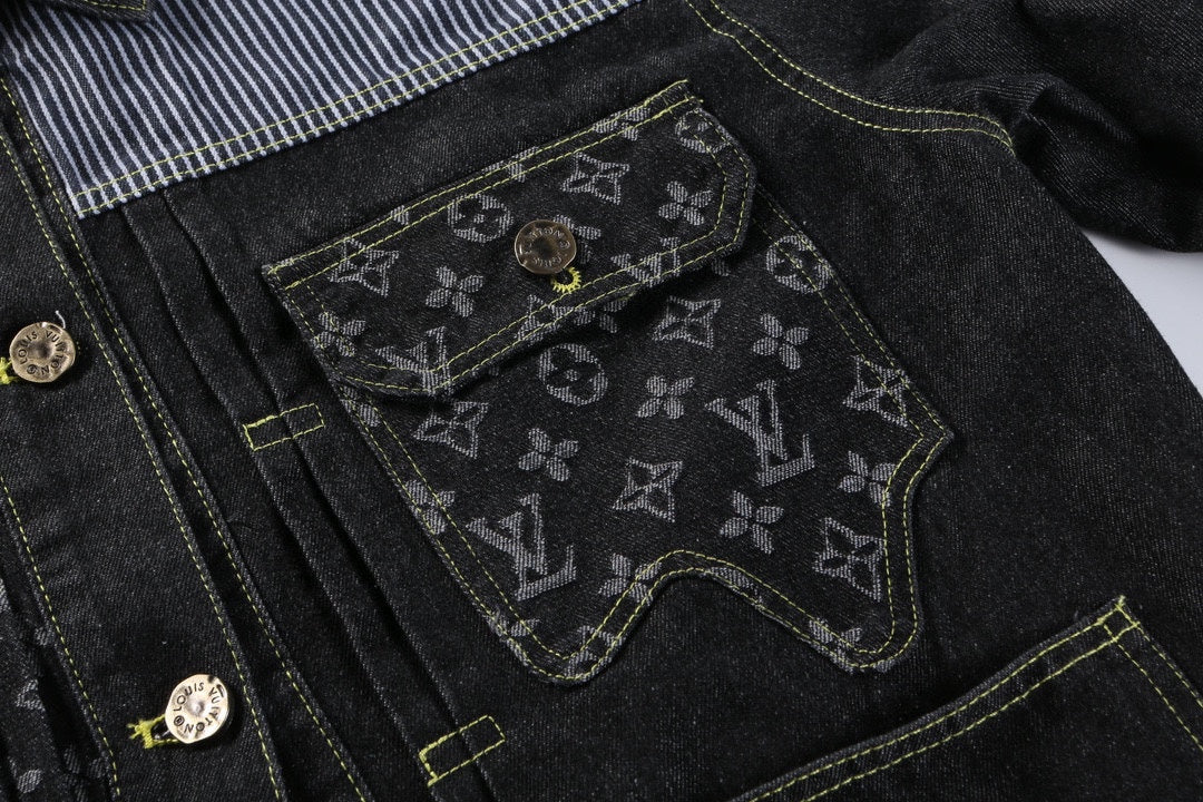 0717 Classic denim patchwork jacket