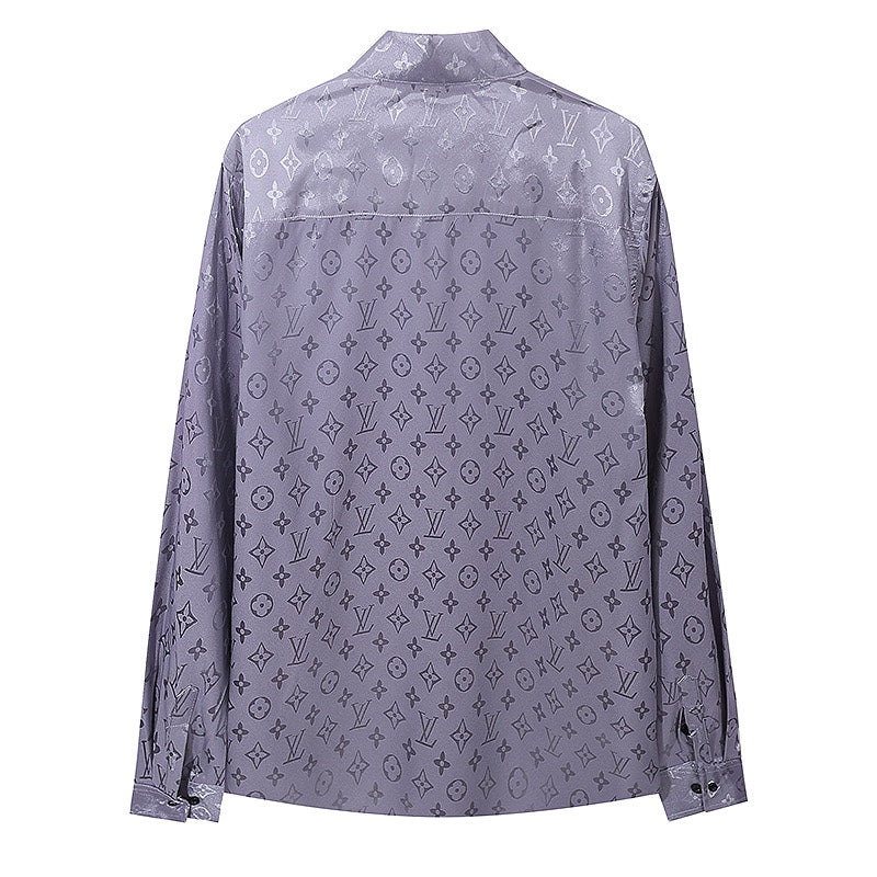 0808 New silk skin-friendly long-sleeved shirt