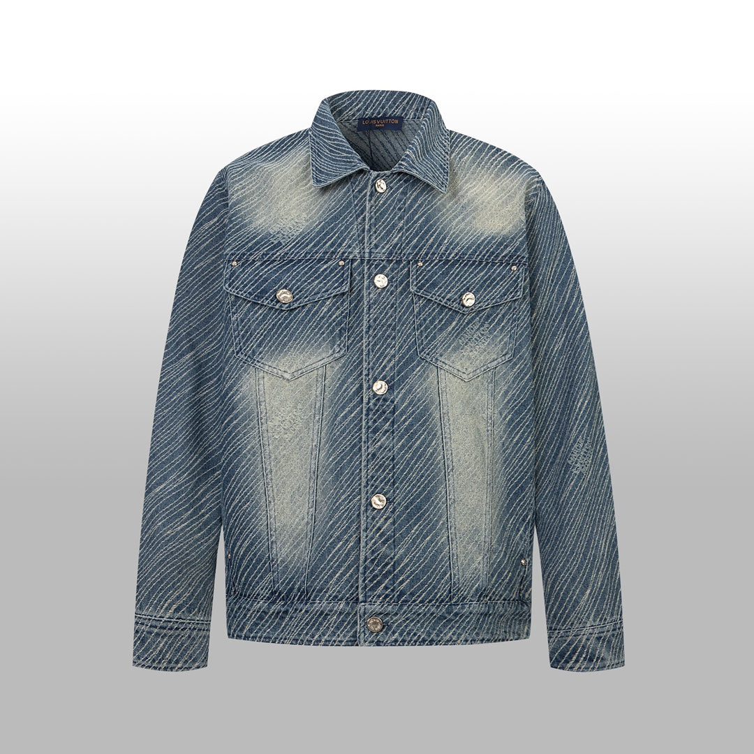 1014 High quality jacquard heavy wash jacket