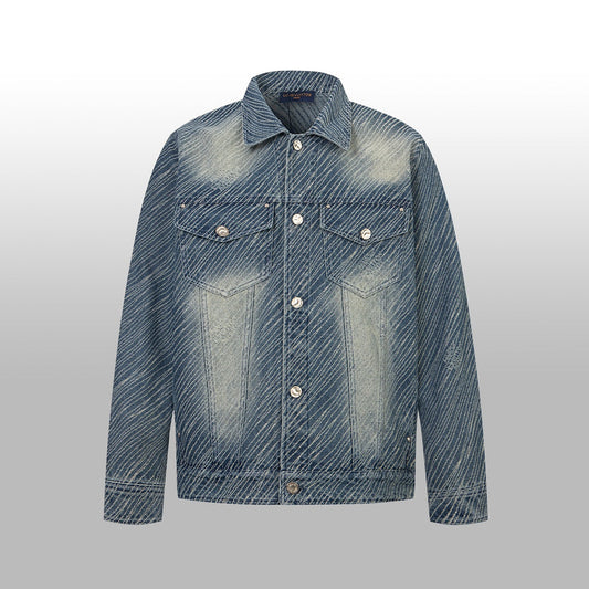 1014 High quality jacquard heavy wash jacket