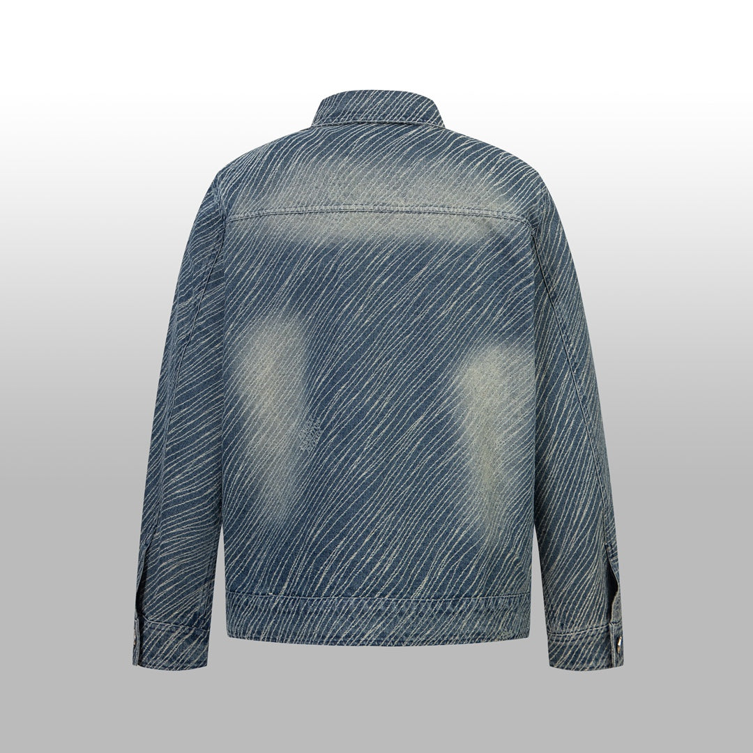 1014 High quality jacquard heavy wash jacket