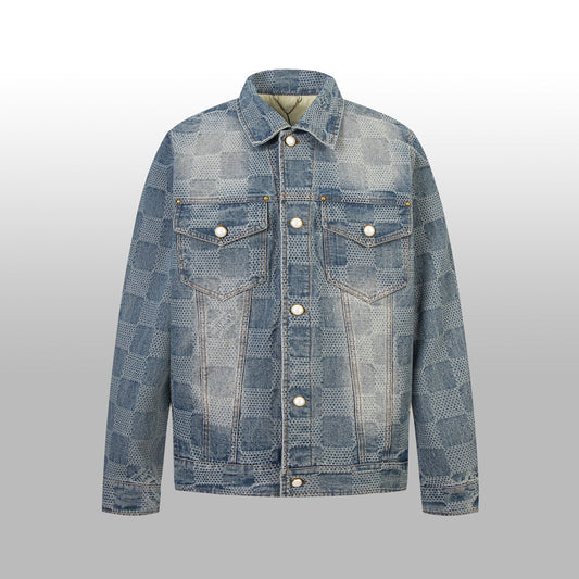 1014 High quality jacquard heavy wash jacket