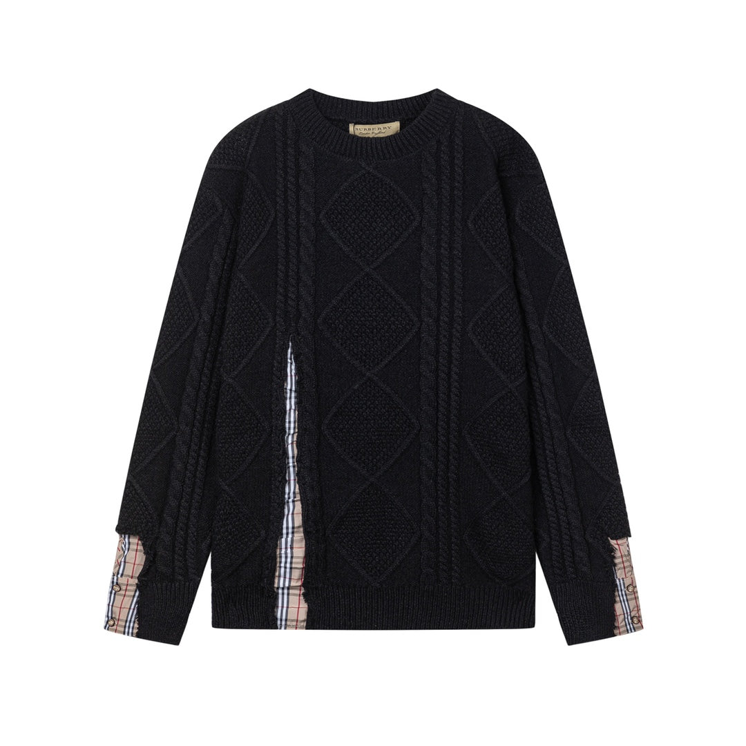 1021 New black patchwork sweater