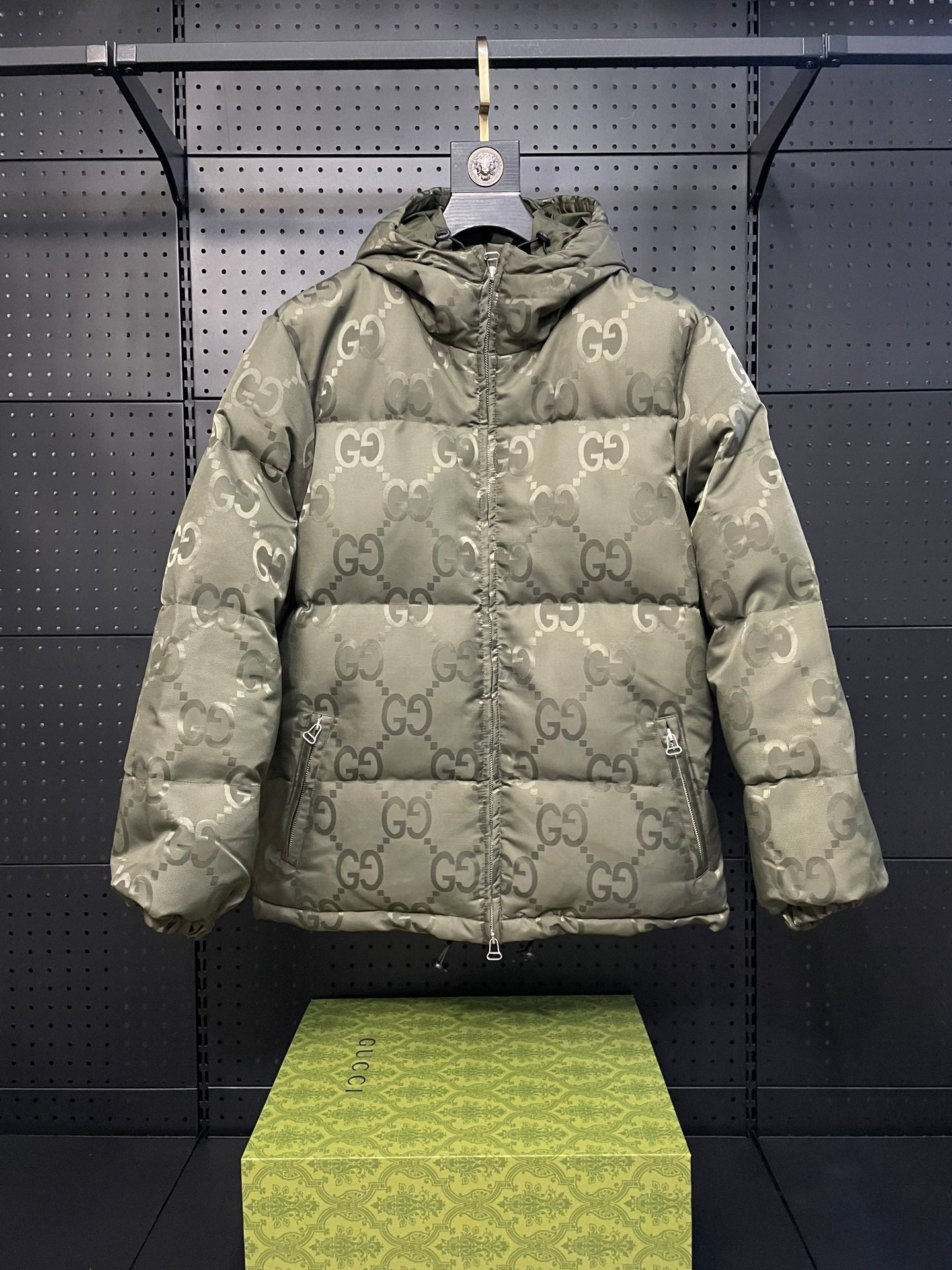 1021 New jacquard hooded down jacket