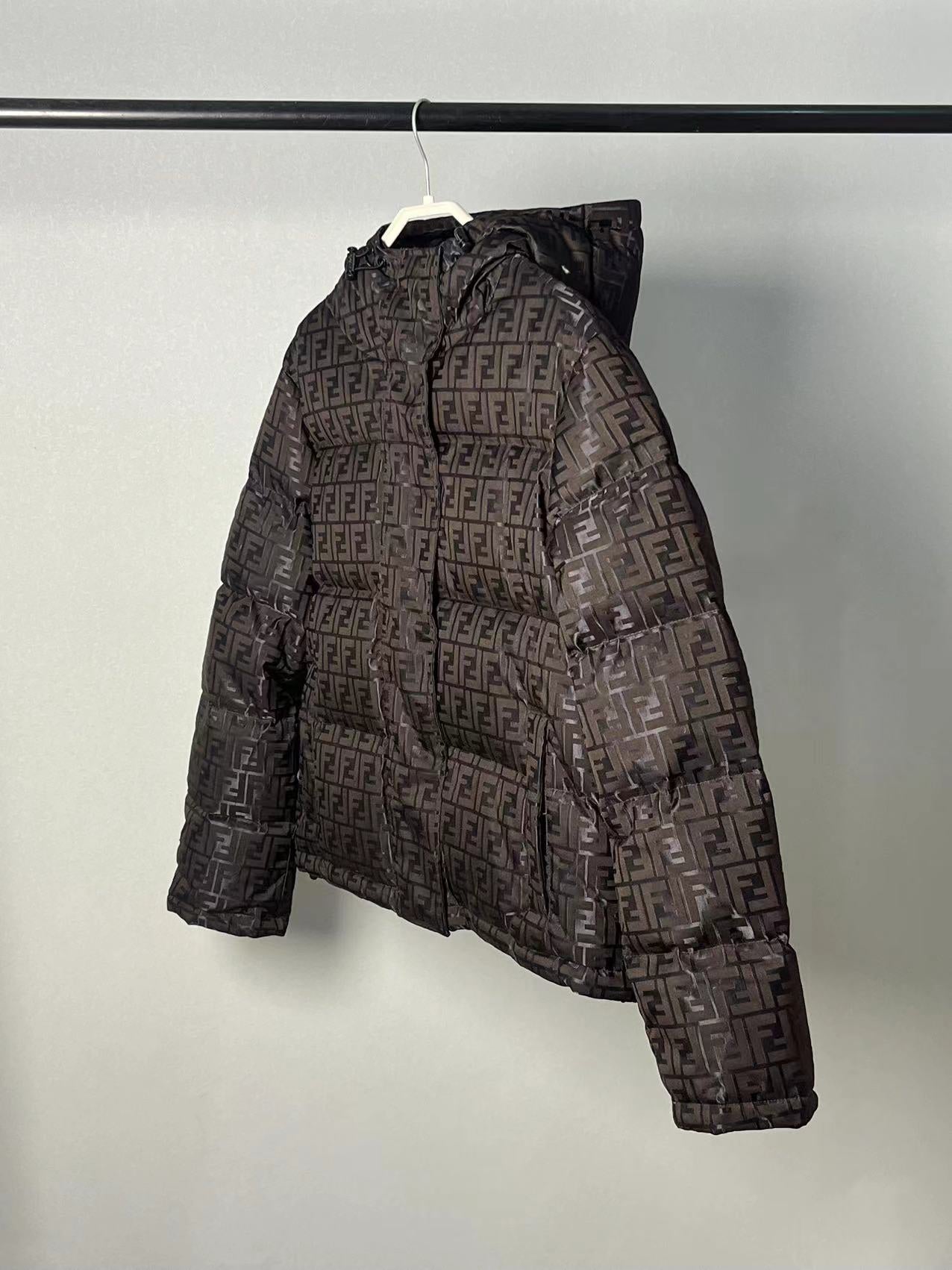 1021 New jacquard hooded down jacket