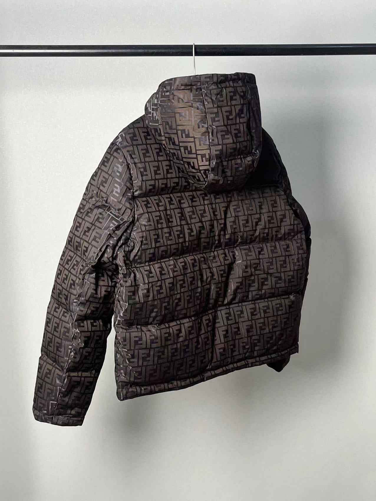 1021 New jacquard hooded down jacket