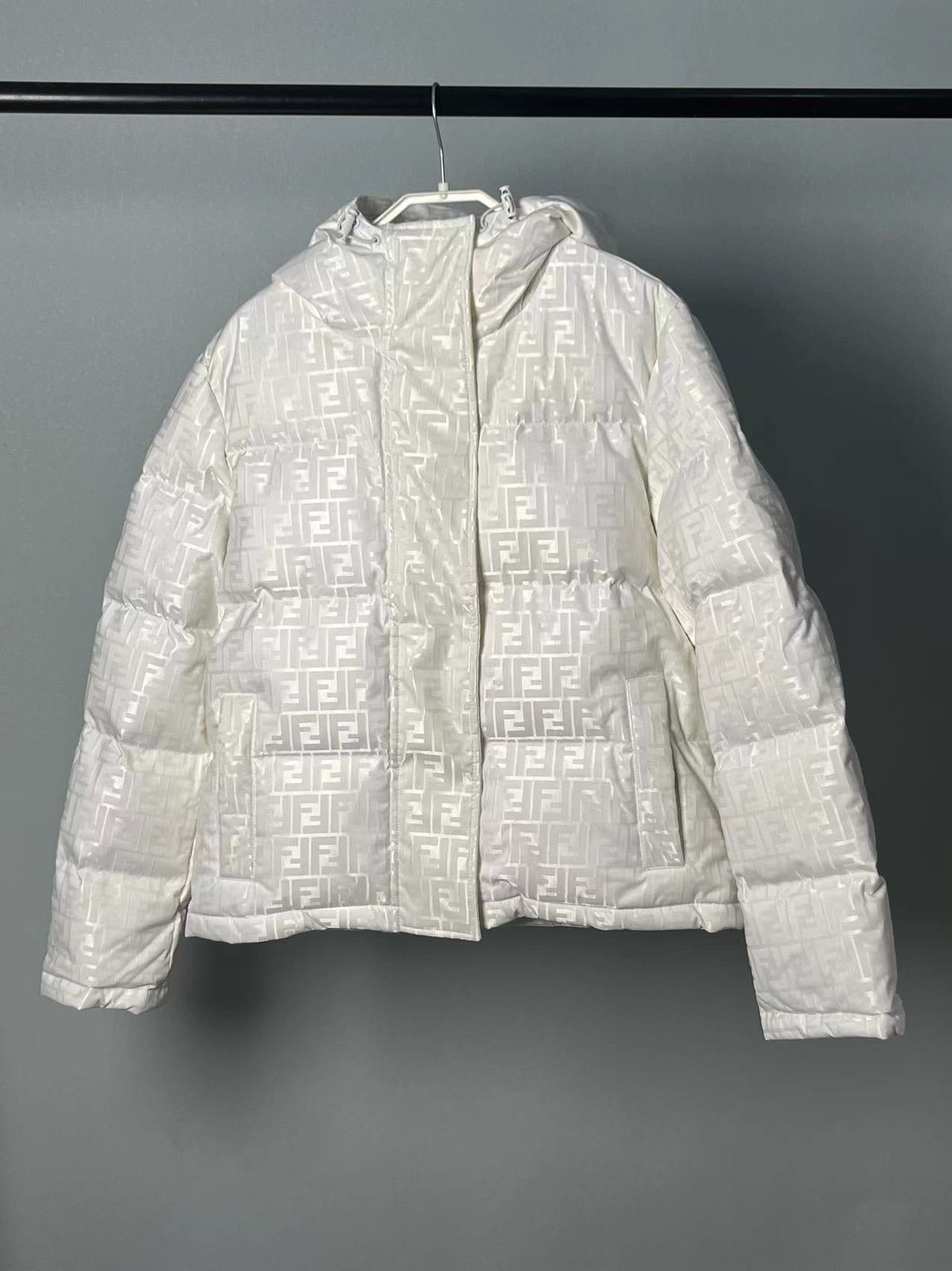 1021 New jacquard hooded down jacket