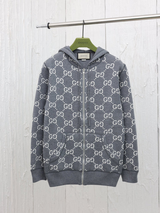 1105 New double-sided full print hoodie zipper hoodie