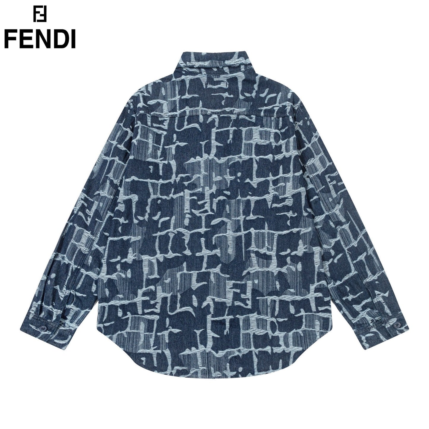 1119 Tassel jacquard denim shirt