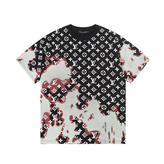 1203 New floral Fire Cloud print T-shirt