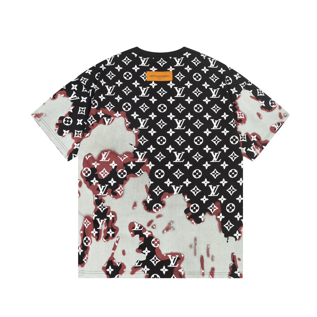 1203 New floral Fire Cloud print T-shirt