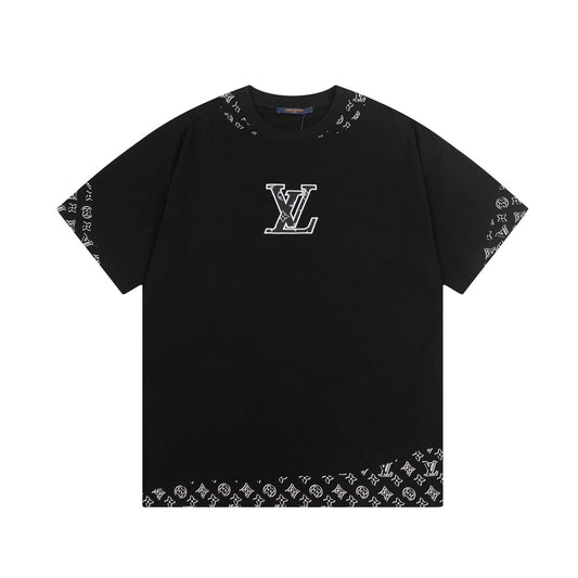 1203 New leather monogram embroidered T-shirt