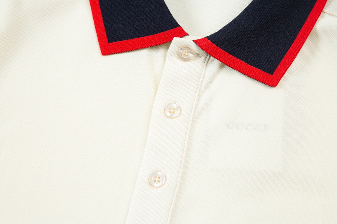 1203 New LOGO embroidery ribbon matching collar POLO shirt