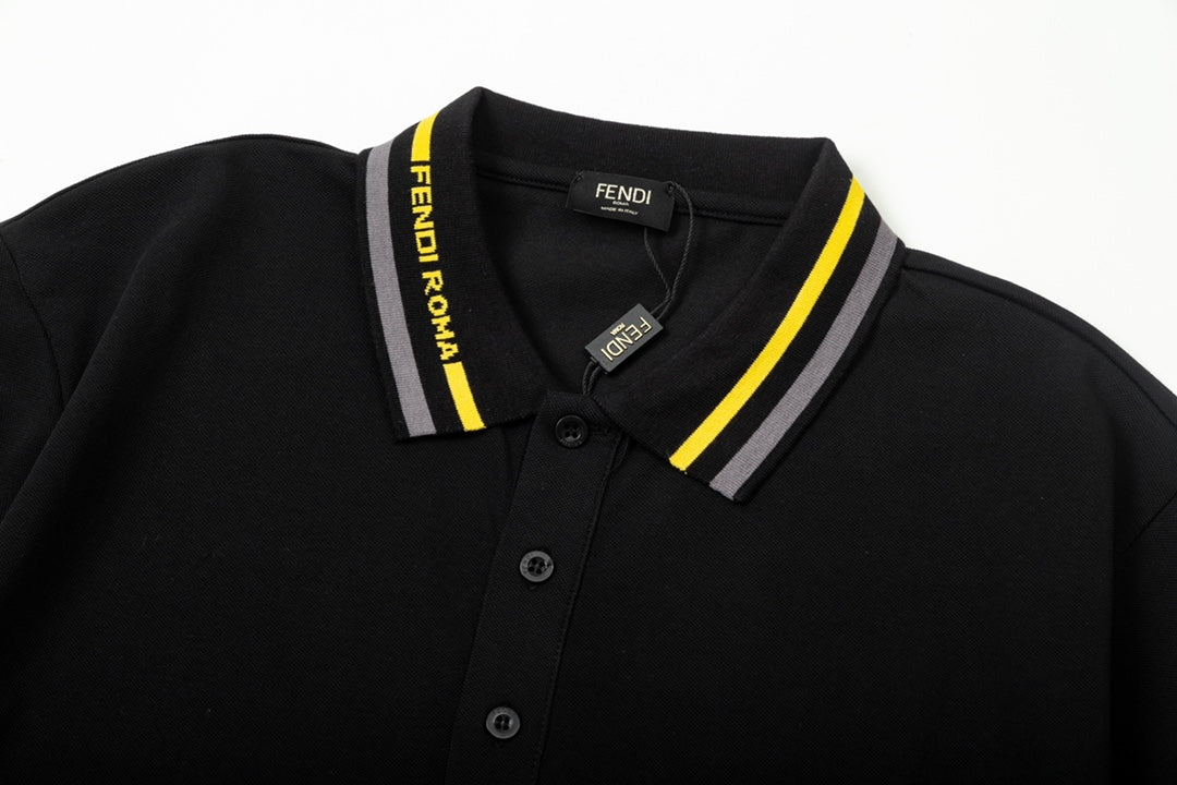 1211 New embroidered color patchwork polo shirt