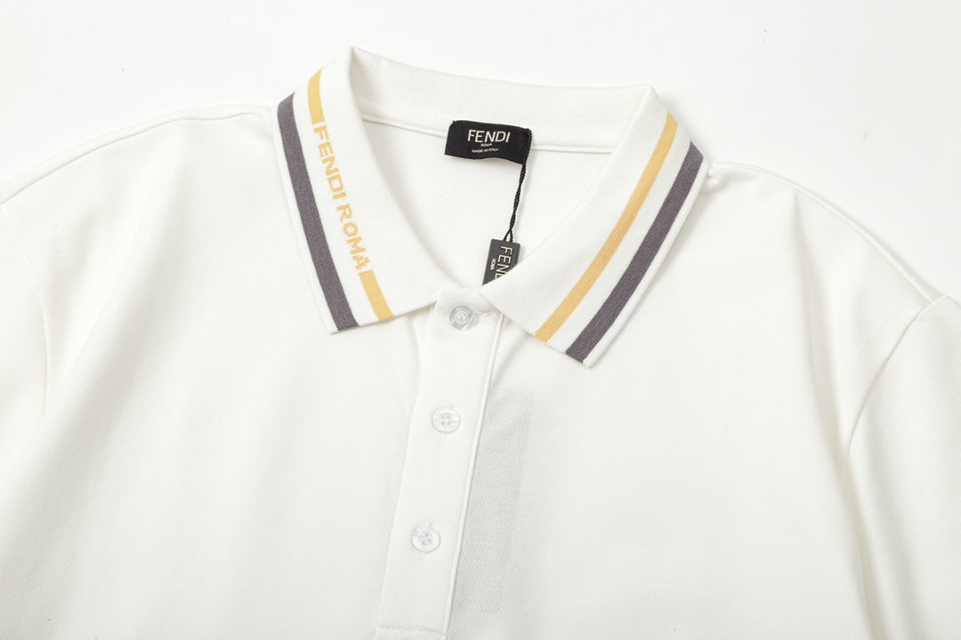 1211 New embroidered color patchwork polo shirt