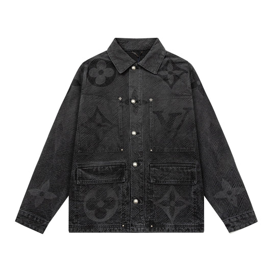 1211 New top of the line denim plaid jacquard work jacket