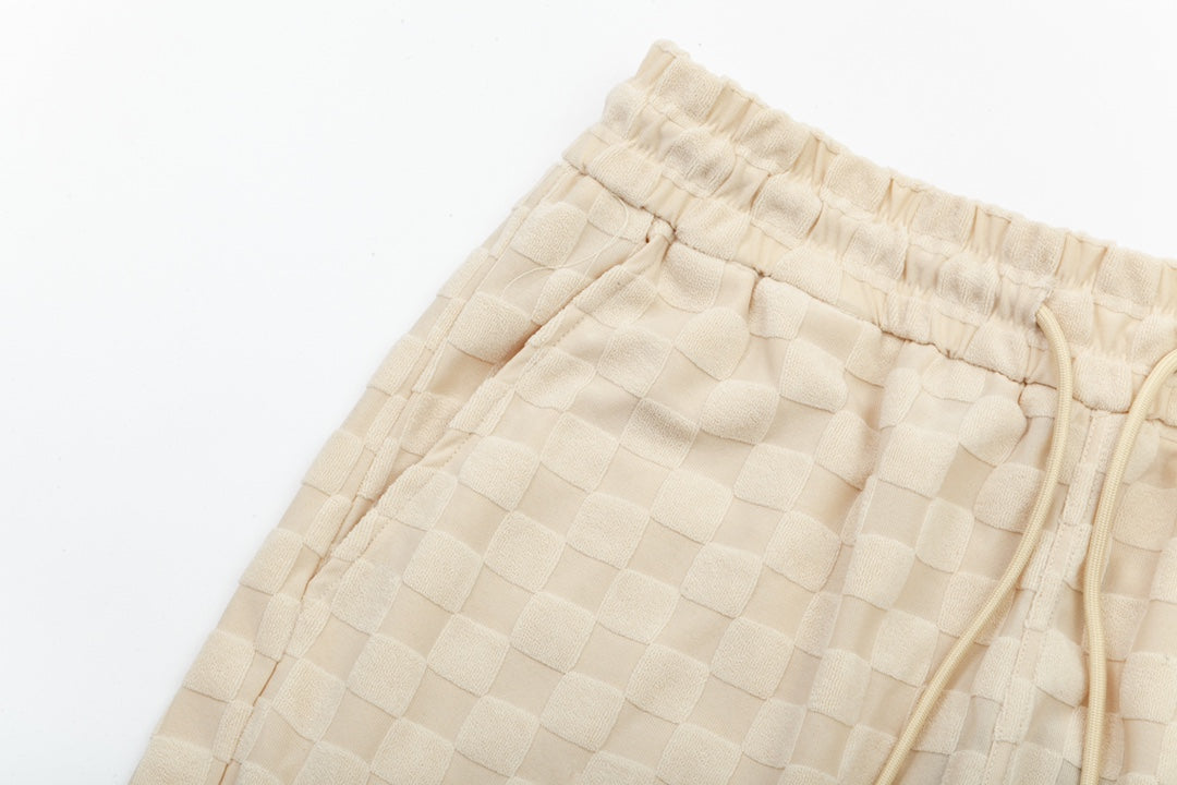 1211 New plaid jacquard towel shorts