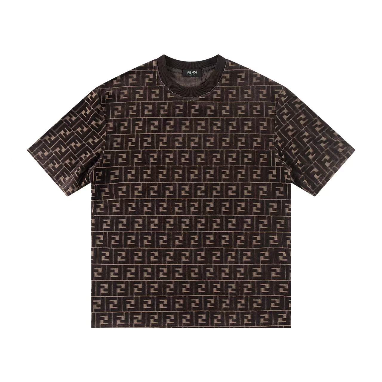 0205 Classic jacquard velvet T-shirt