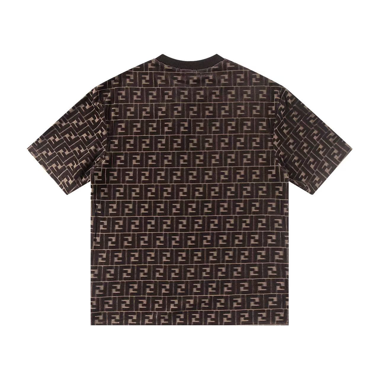 0205 Classic jacquard velvet T-shirt