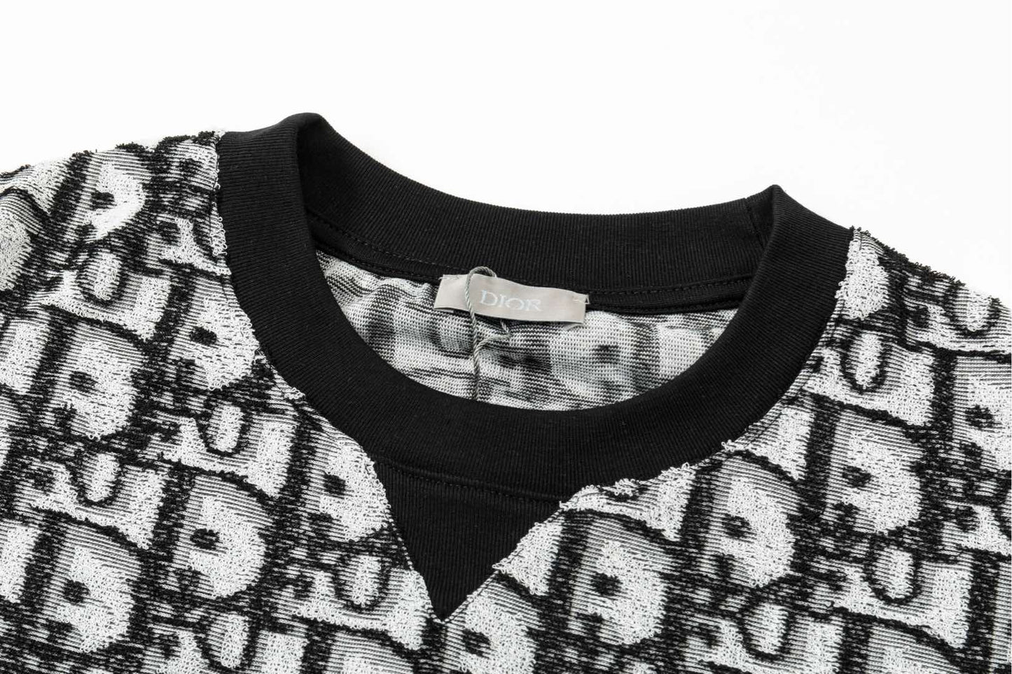 0205 New high quality letter dark jacquard T-shirt