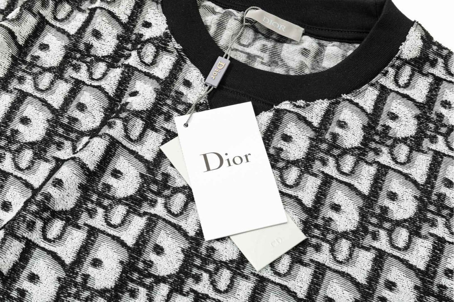 0205 New high quality letter dark jacquard T-shirt