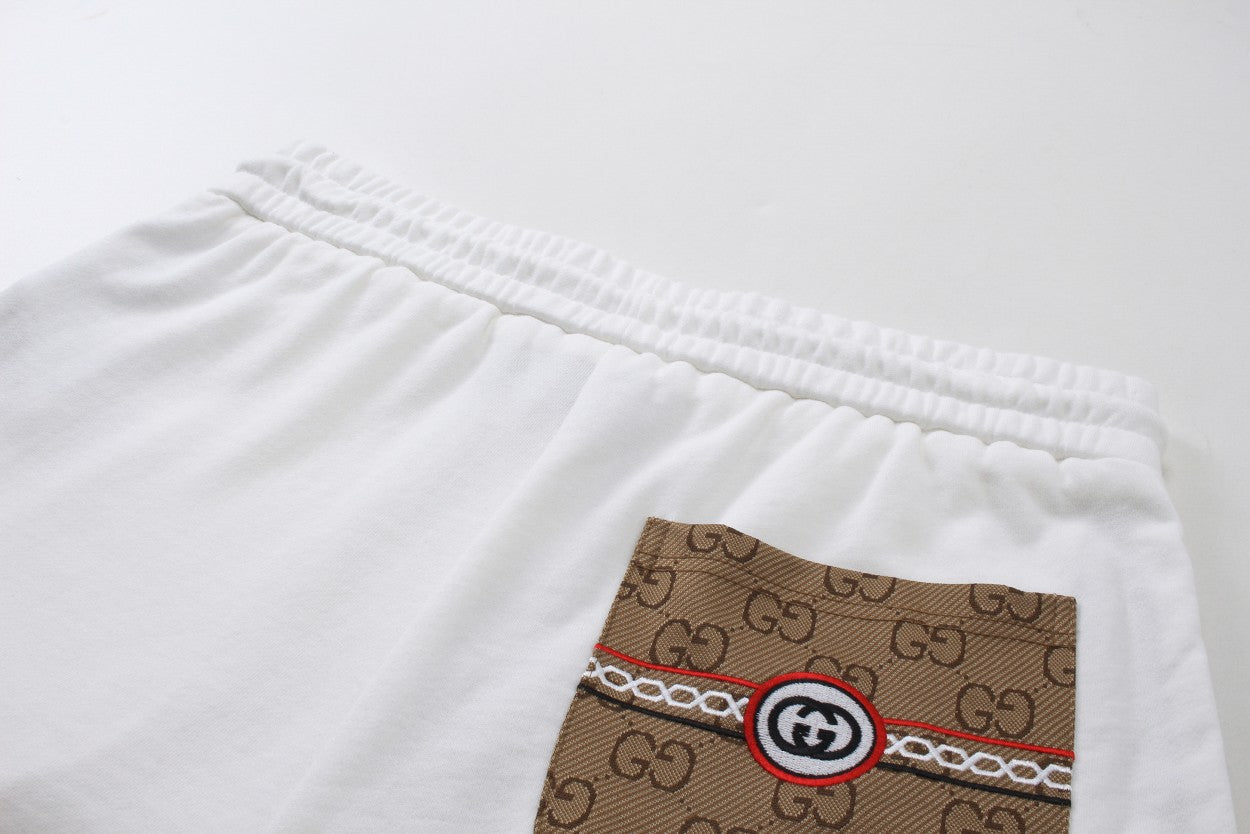 250212 Classic simple three-dimensional embroidered cotton shorts