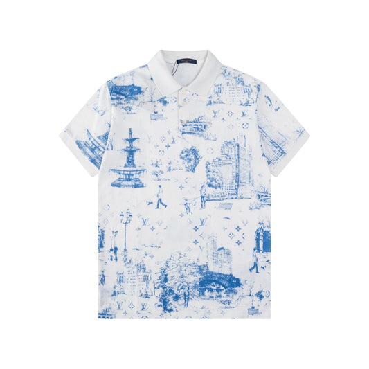 250218 New street view big print polo shirt