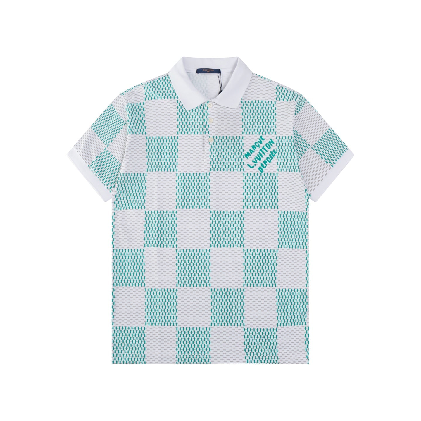 250218 New checkerboard texture polo shirt