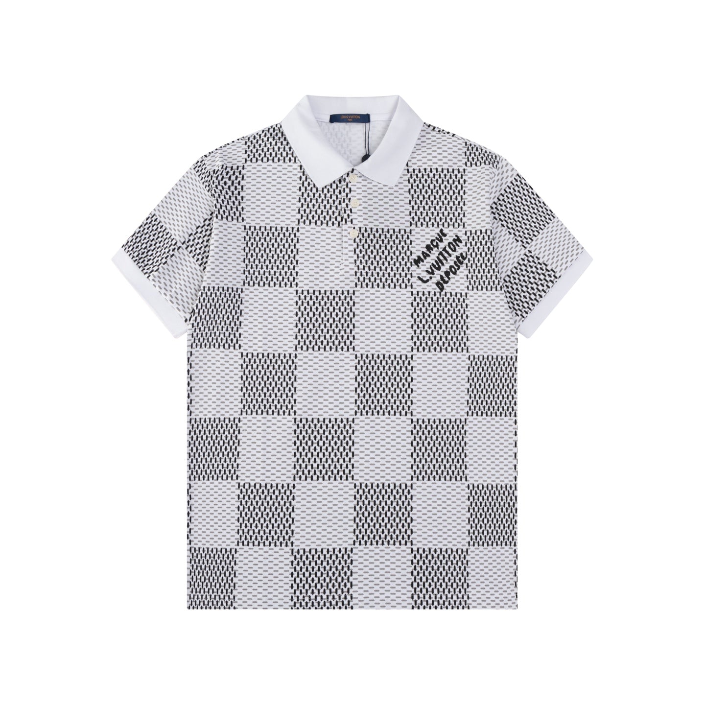 250218 New checkerboard texture polo shirt