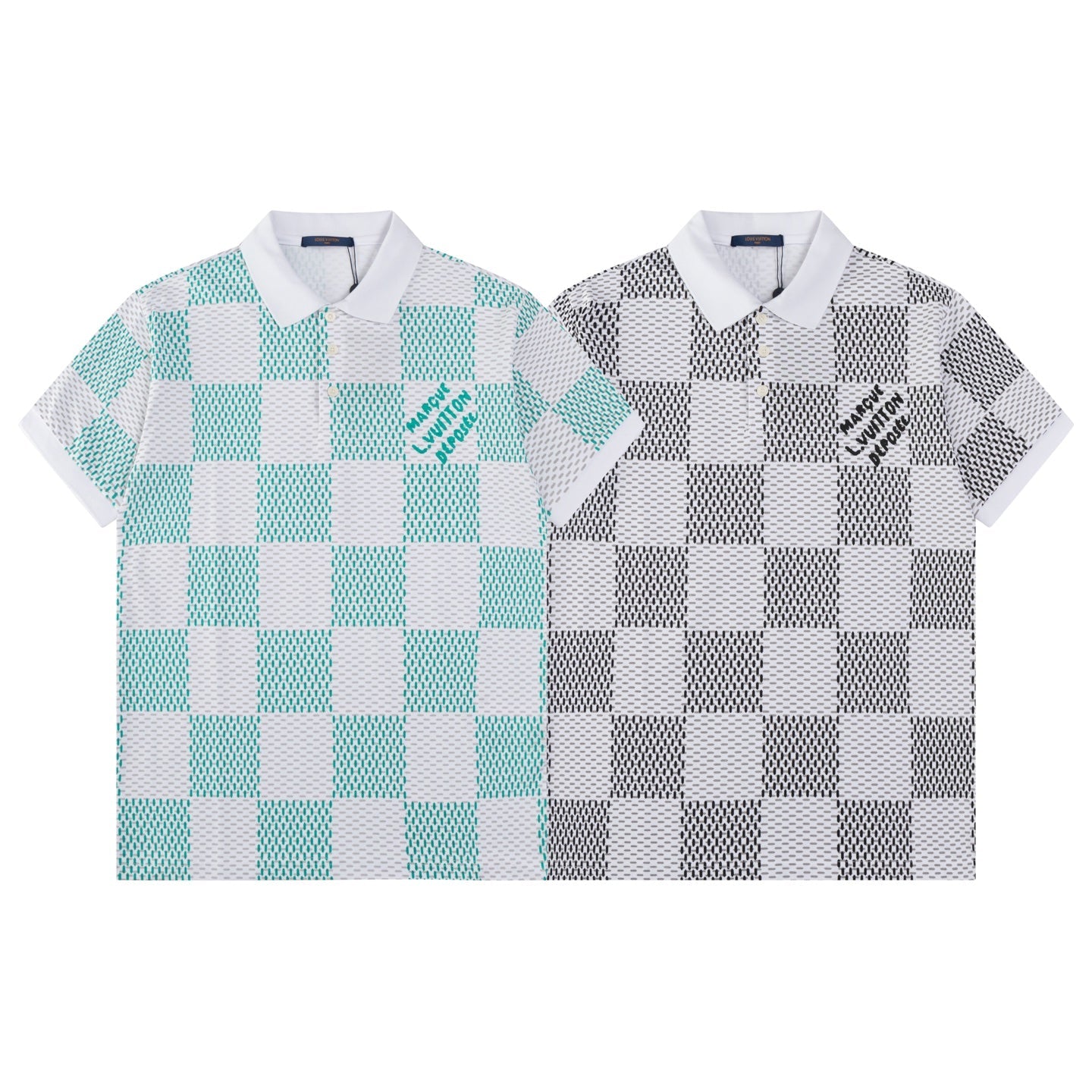 250218 New checkerboard texture polo shirt