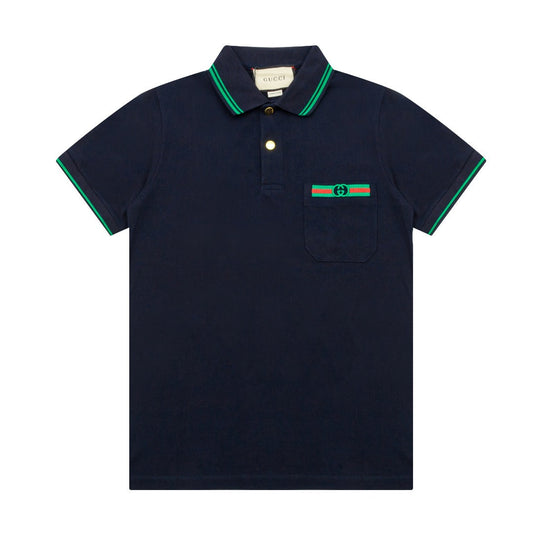 250218 Top quality classic embroidered pocket polo shirt